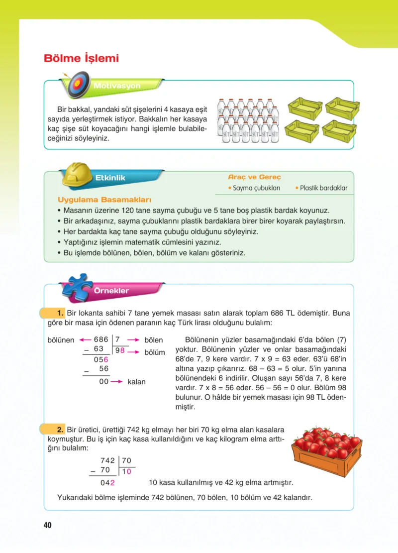 5. Sınıf Matematik Ders Kitabı Cevapları Koza Yayınları Sayfa 40