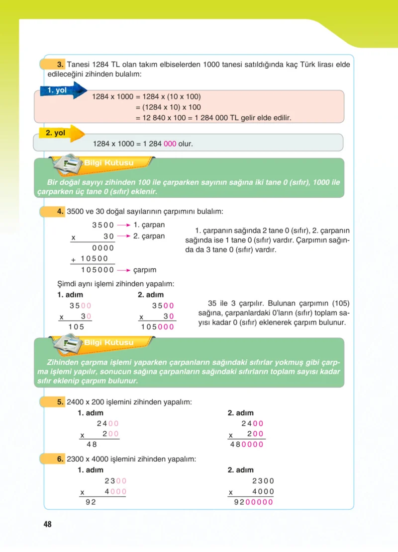 5. Sınıf Matematik Ders Kitabı Cevapları Koza Yayınları Sayfa 48