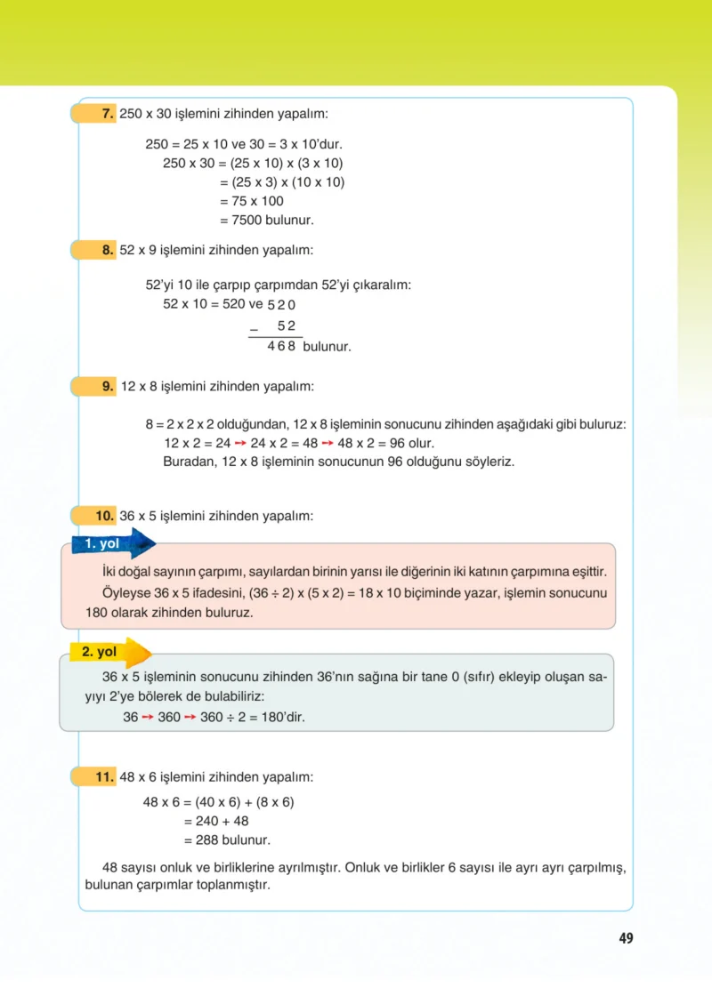 5. Sınıf Matematik Ders Kitabı Cevapları Koza Yayınları Sayfa 49