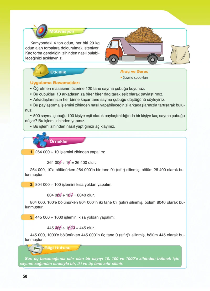 5. Sınıf Matematik Ders Kitabı Cevapları Koza Yayınları Sayfa 50