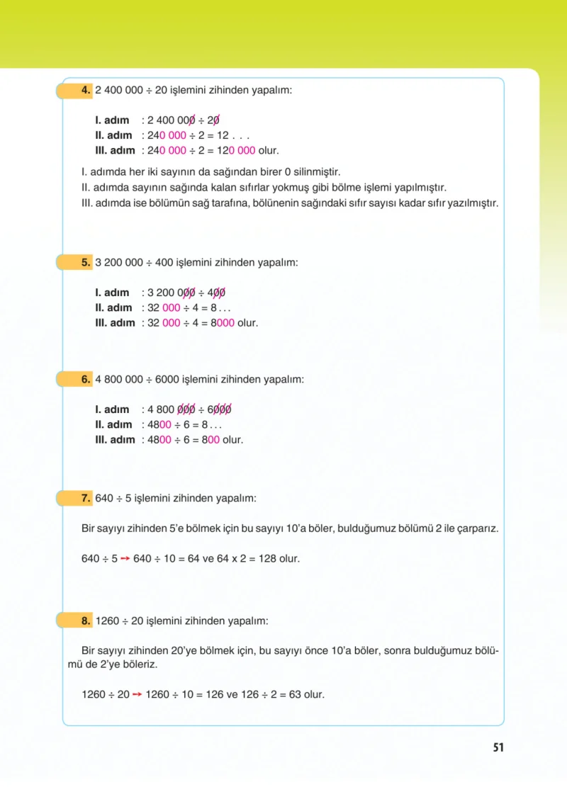 5. Sınıf Matematik Ders Kitabı Cevapları Koza Yayınları Sayfa 51