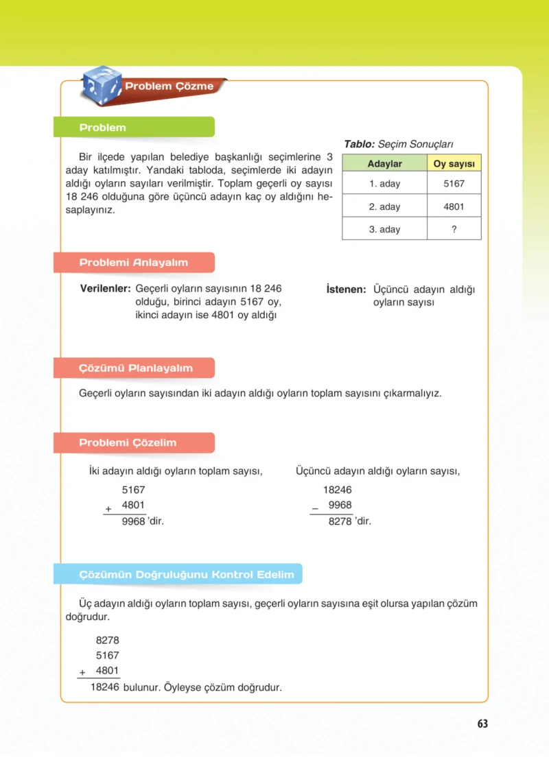 5. Sınıf Matematik Ders Kitabı Cevapları Koza Yayınları Sayfa 63