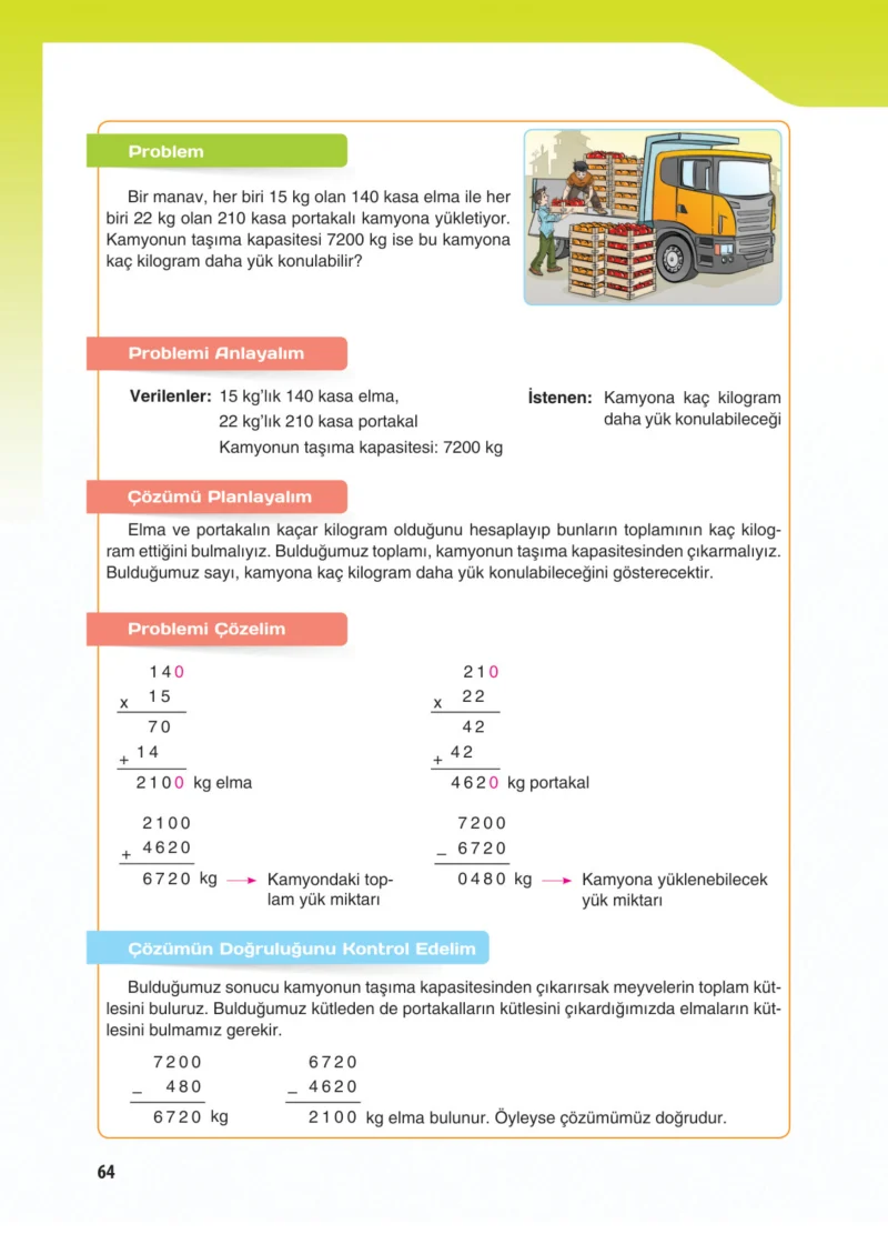 5. Sınıf Matematik Ders Kitabı Cevapları Koza Yayınları Sayfa 64