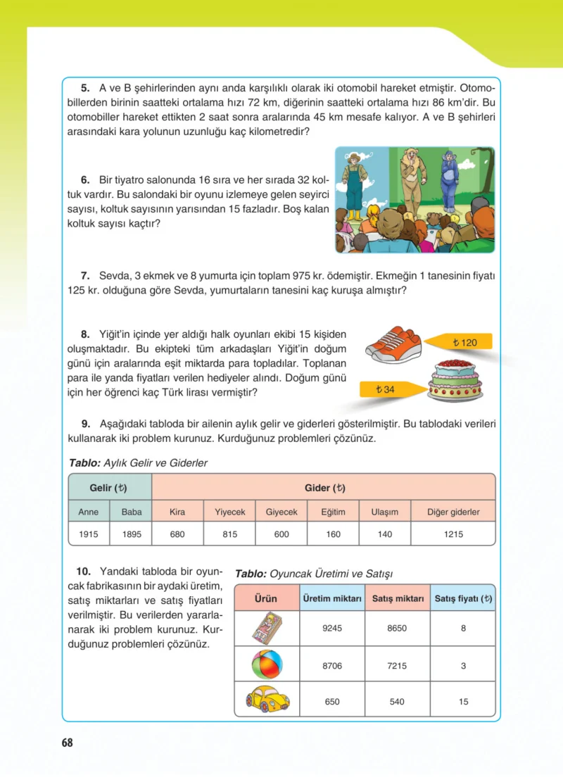 5. Sınıf Matematik Ders Kitabı Cevapları Koza Yayınları Sayfa 68