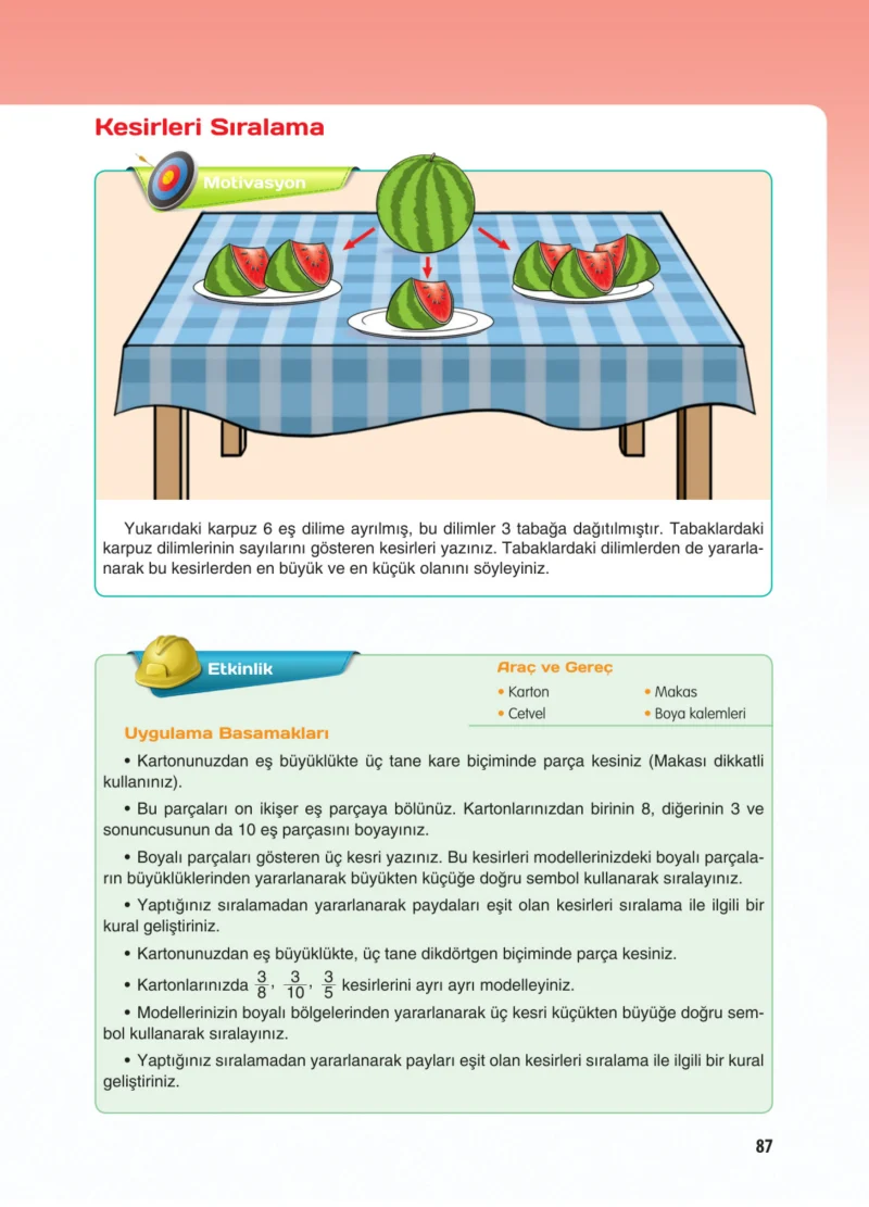 5. Sınıf Matematik Ders Kitabı Cevapları Koza Yayınları Sayfa 87