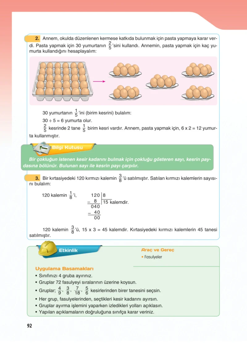 5. Sınıf Matematik Ders Kitabı Cevapları Koza Yayınları Sayfa 92