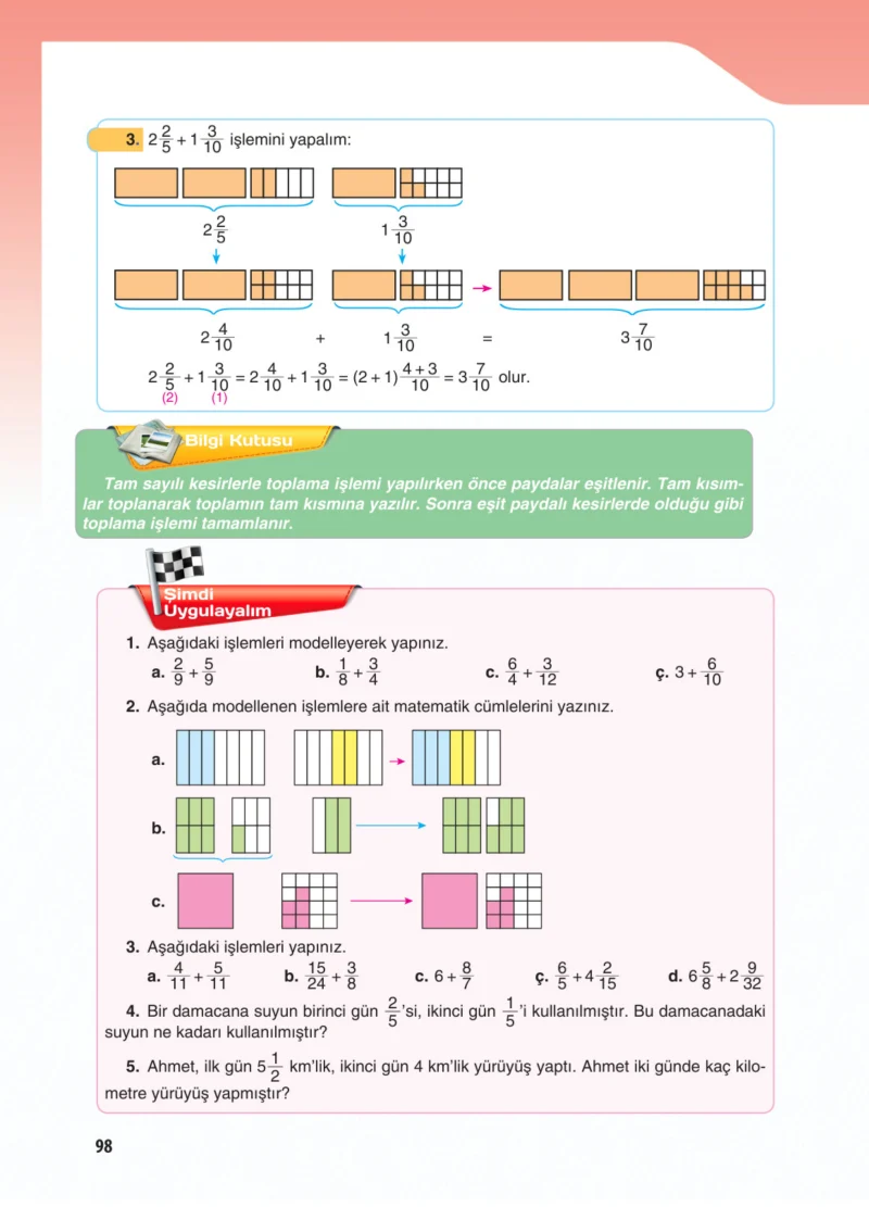 5. Sınıf Matematik Ders Kitabı Cevapları Koza Yayınları Sayfa 98