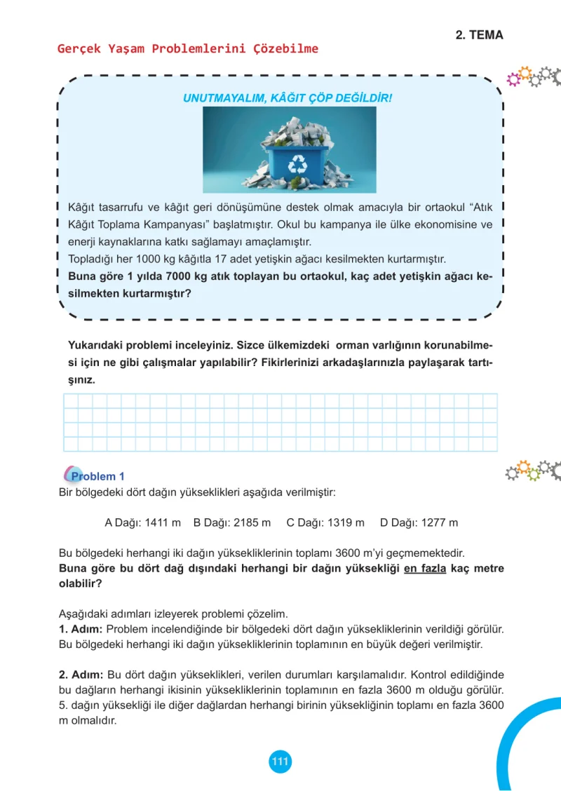 5. Sınıf Matematik Ders Kitabı Cevapları Meb Yayınları 1.Kitap Sayfa 111