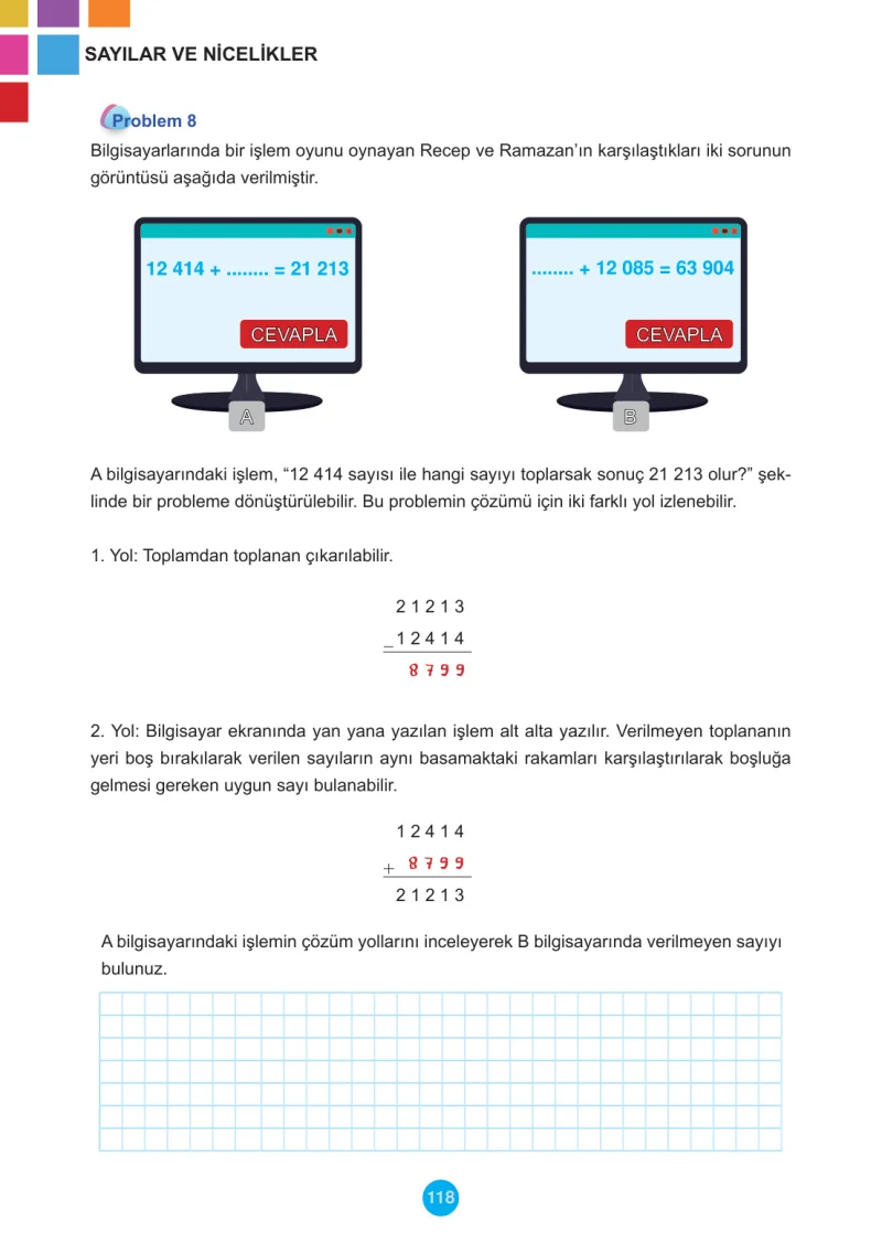 5. Sınıf Matematik Ders Kitabı Cevapları Meb Yayınları 1.Kitap Sayfa 118