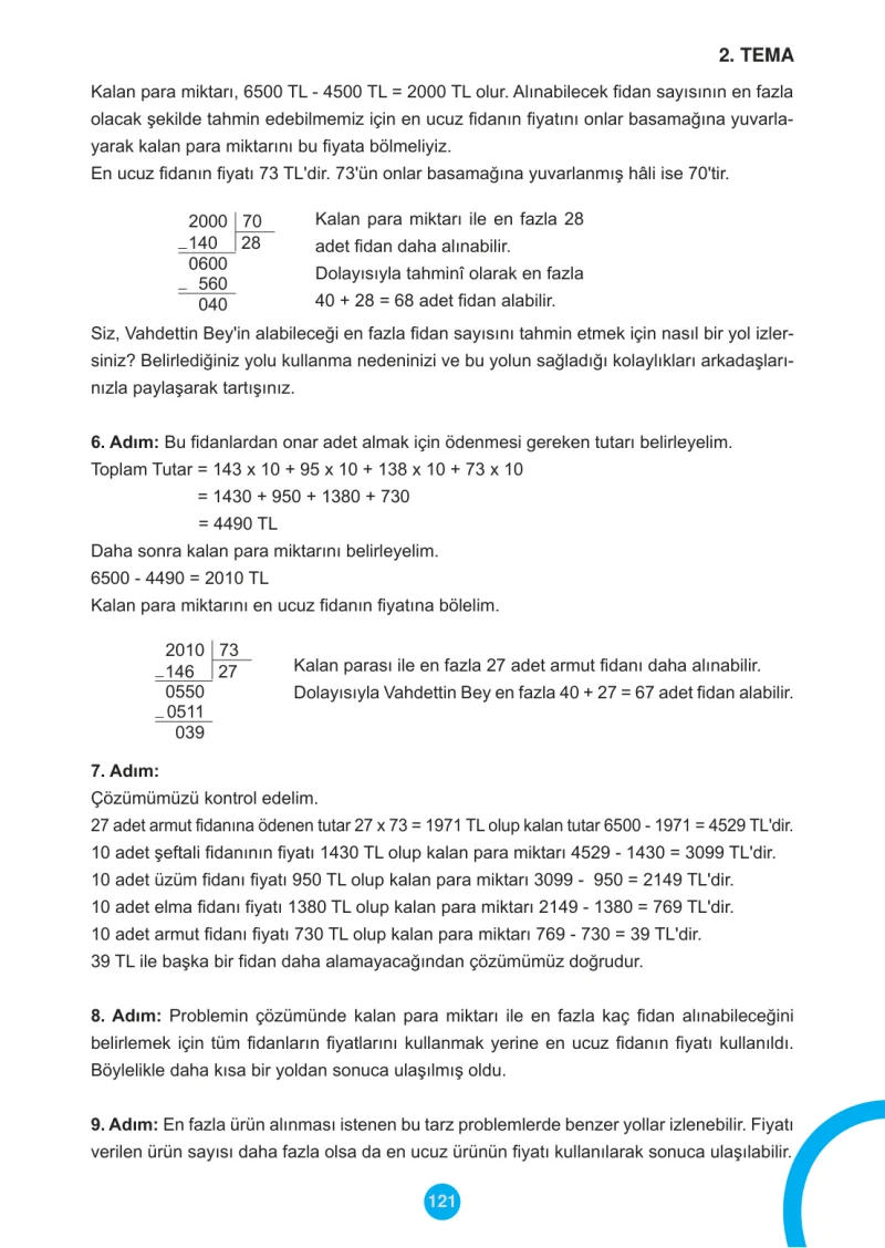 5. Sınıf Matematik Ders Kitabı Cevapları Meb Yayınları 1.Kitap Sayfa 121