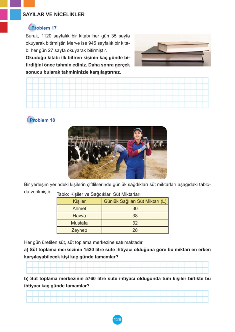 5. Sınıf Matematik Ders Kitabı Cevapları Meb Yayınları 1.Kitap Sayfa 128