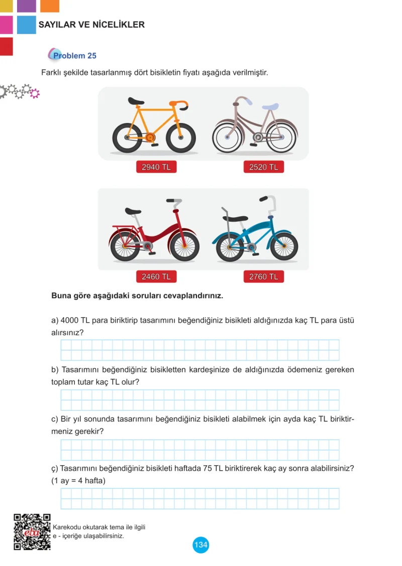 5. Sınıf Matematik Ders Kitabı Cevapları Meb Yayınları 1.Kitap Sayfa 134