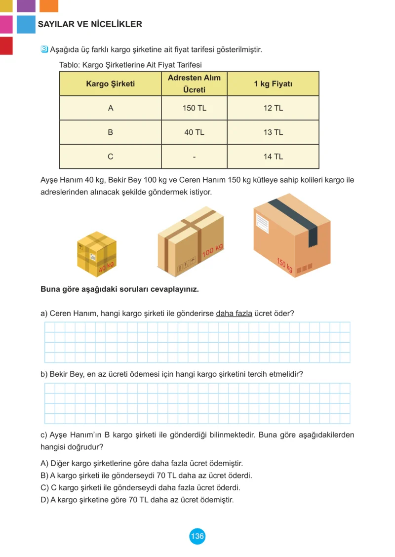 5. Sınıf Matematik Ders Kitabı Cevapları Meb Yayınları 1.Kitap Sayfa 136