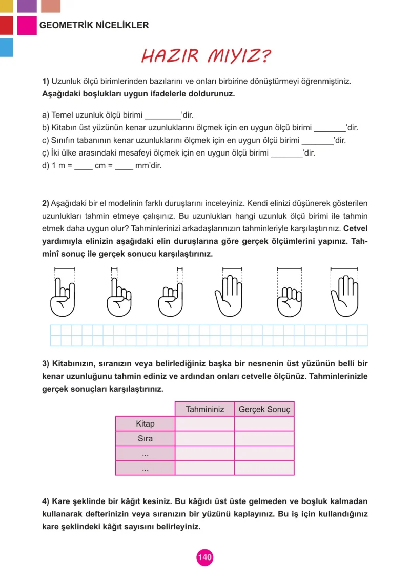 5. Sınıf Matematik Ders Kitabı Cevapları Meb Yayınları 1.Kitap Sayfa 140