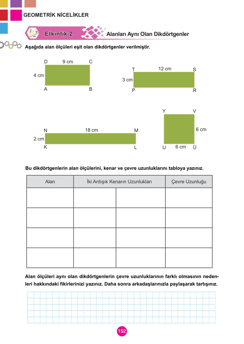 5. Sınıf Matematik Ders Kitabı Cevapları Meb Yayınları 1.Kitap Sayfa 152