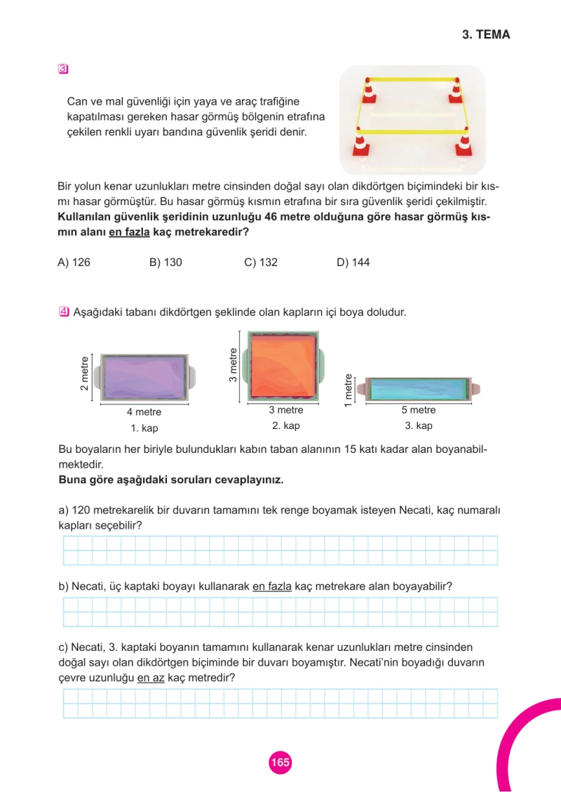 5. Sınıf Matematik Ders Kitabı Cevapları Meb Yayınları 1.Kitap Sayfa 165