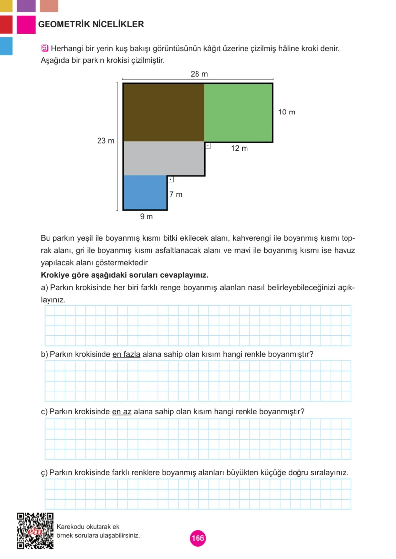 5. Sınıf Matematik Ders Kitabı Cevapları Meb Yayınları 1.Kitap Sayfa 166