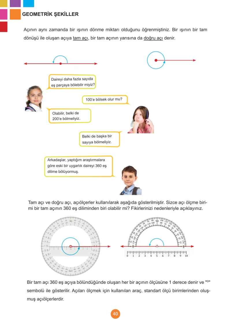 5. Sınıf Matematik Ders Kitabı Cevapları Meb Yayınları 1.Kitap Sayfa 40