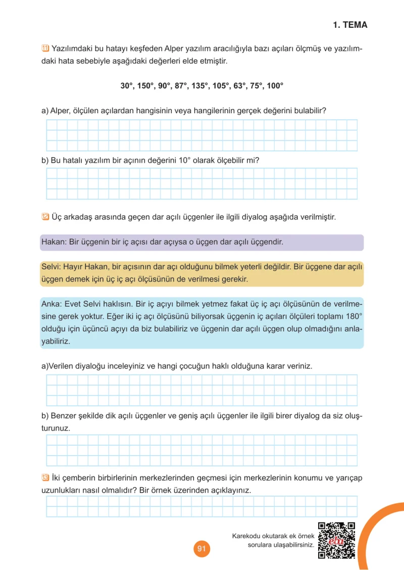 5. Sınıf Matematik Ders Kitabı Cevapları Meb Yayınları 1.Kitap Sayfa 91