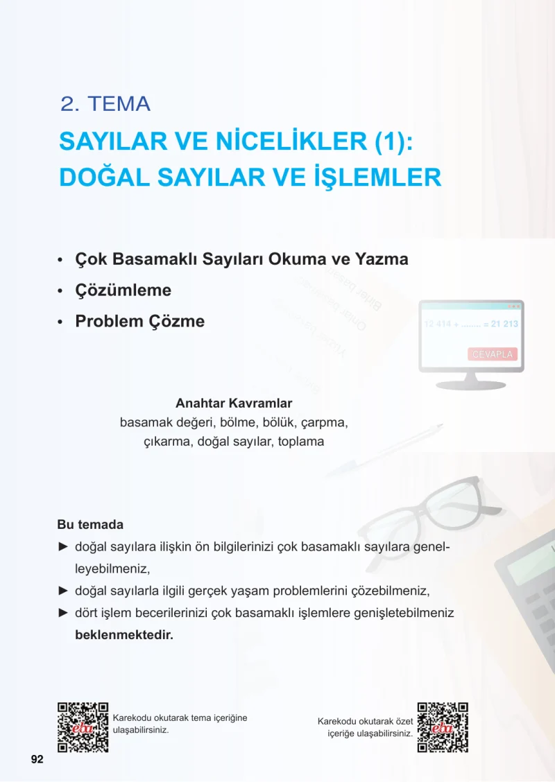5. Sınıf Matematik Ders Kitabı Cevapları Meb Yayınları 1.Kitap Sayfa 92
