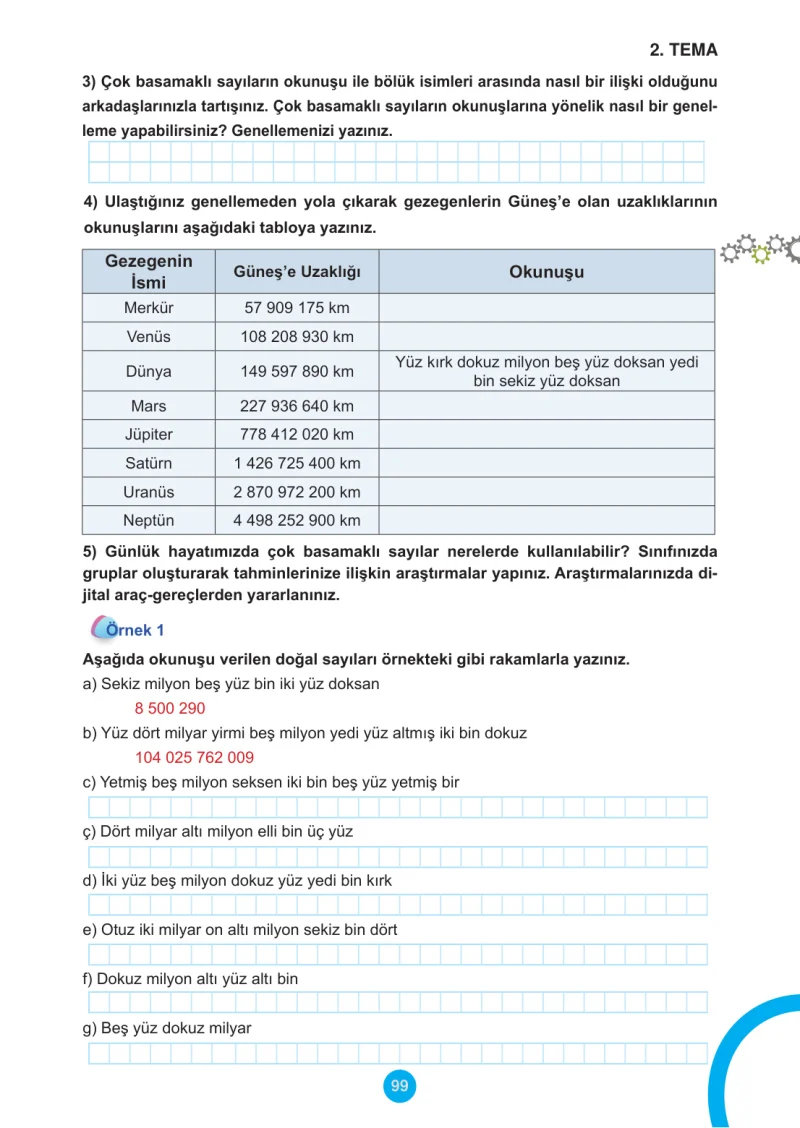 5. Sınıf Matematik Ders Kitabı Cevapları Meb Yayınları 1.Kitap Sayfa 99