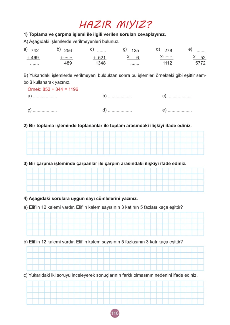 5. Sınıf Matematik Ders Kitabı Cevapları Meb Yayınları 2.Kitap Sayfa 116