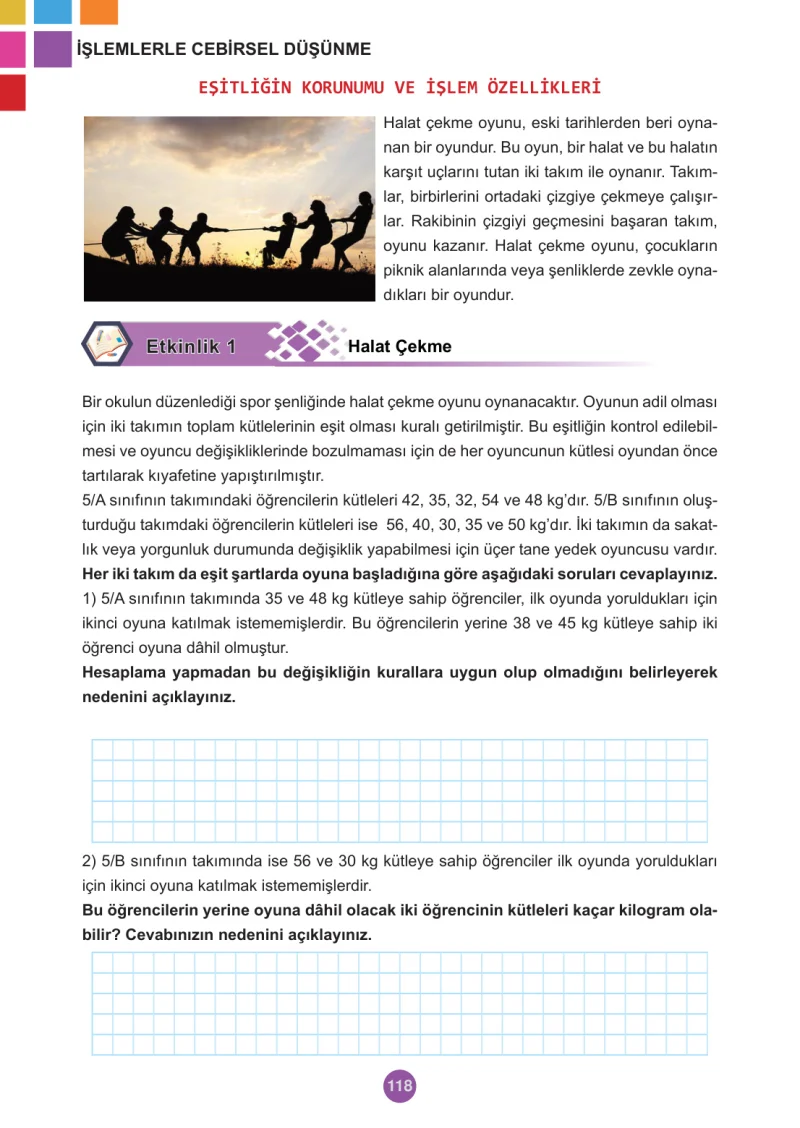 5. Sınıf Matematik Ders Kitabı Cevapları Meb Yayınları 2.Kitap Sayfa 118