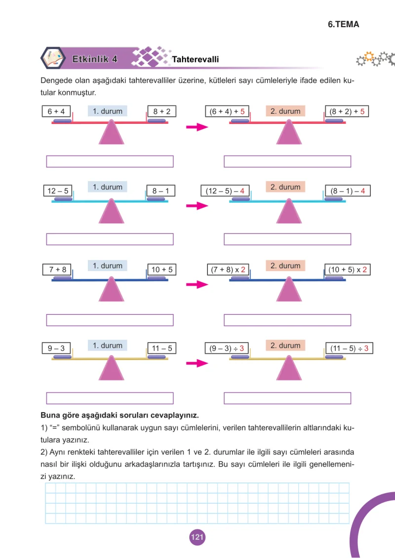 5. Sınıf Matematik Ders Kitabı Cevapları Meb Yayınları 2.Kitap Sayfa 121