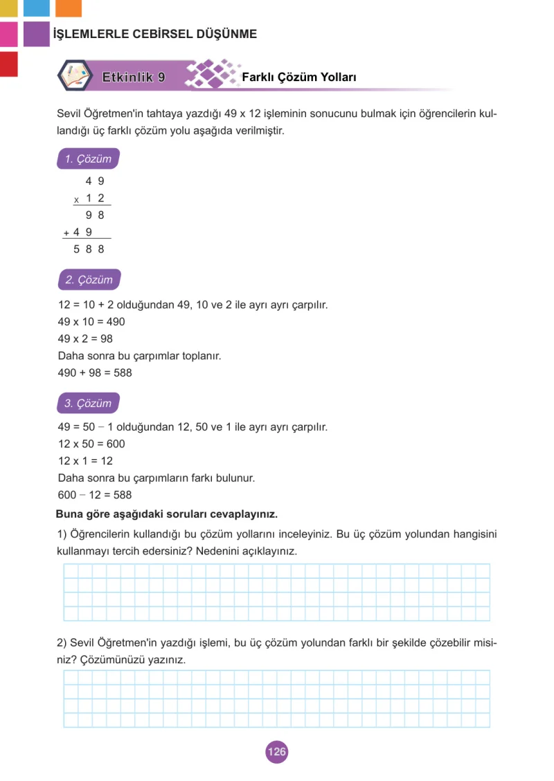 5. Sınıf Matematik Ders Kitabı Cevapları Meb Yayınları 2.Kitap Sayfa 126