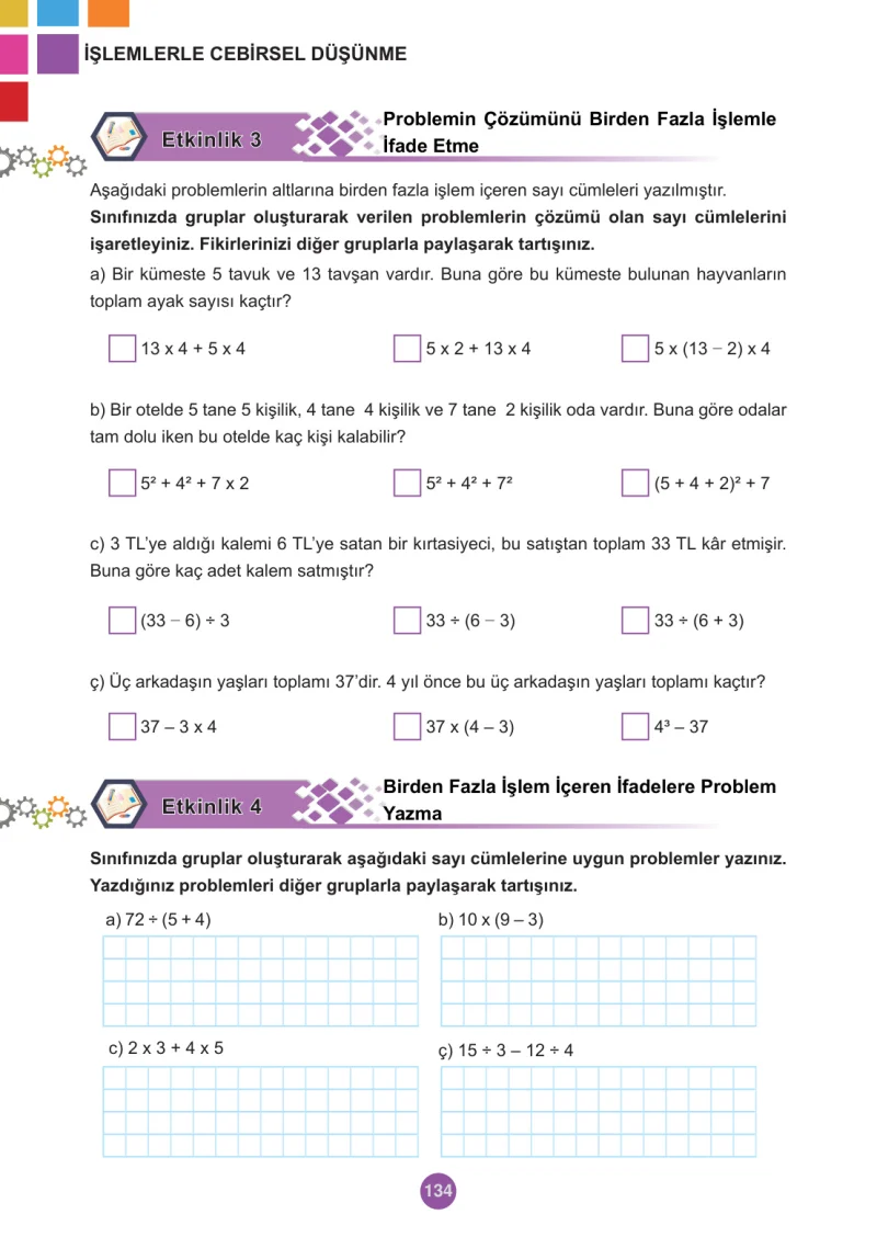 5. Sınıf Matematik Ders Kitabı Cevapları Meb Yayınları 2.Kitap Sayfa 134
