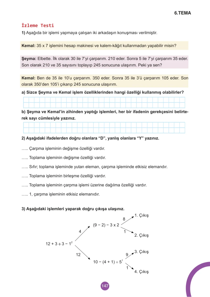 5. Sınıf Matematik Ders Kitabı Cevapları Meb Yayınları 2.Kitap Sayfa 147