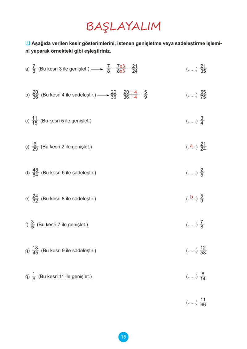 5. Sınıf Matematik Ders Kitabı Cevapları Meb Yayınları 2.Kitap Sayfa 15
