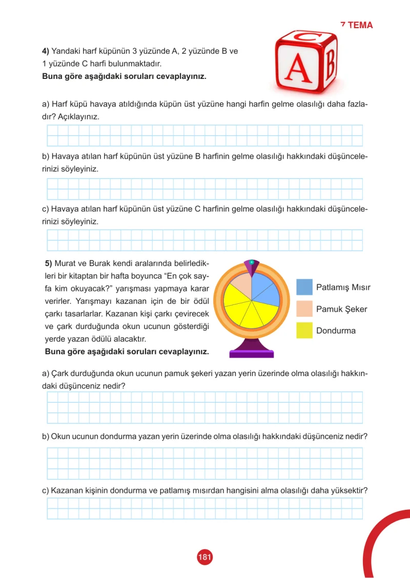 5. Sınıf Matematik Ders Kitabı Cevapları Meb Yayınları 2.Kitap Sayfa 181
