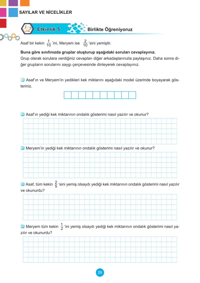 5. Sınıf Matematik Ders Kitabı Cevapları Meb Yayınları 2.Kitap Sayfa 26