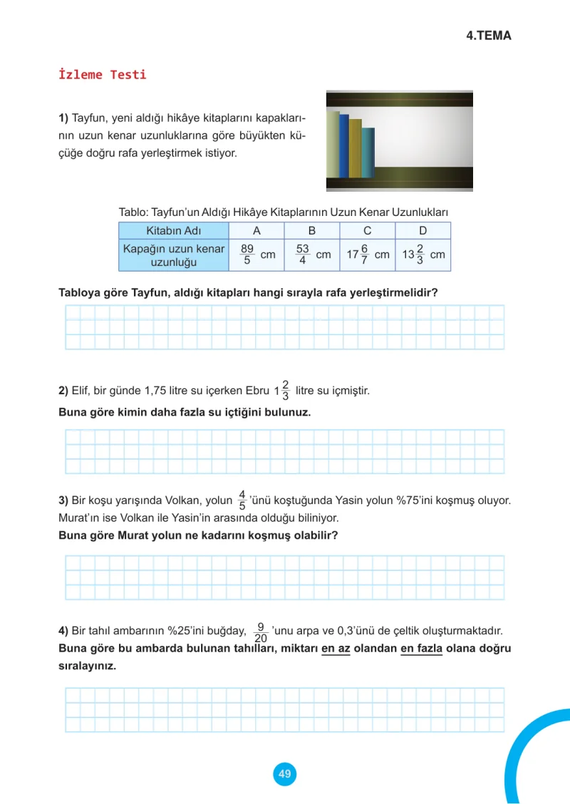5. Sınıf Matematik Ders Kitabı Cevapları Meb Yayınları 2.Kitap Sayfa 49