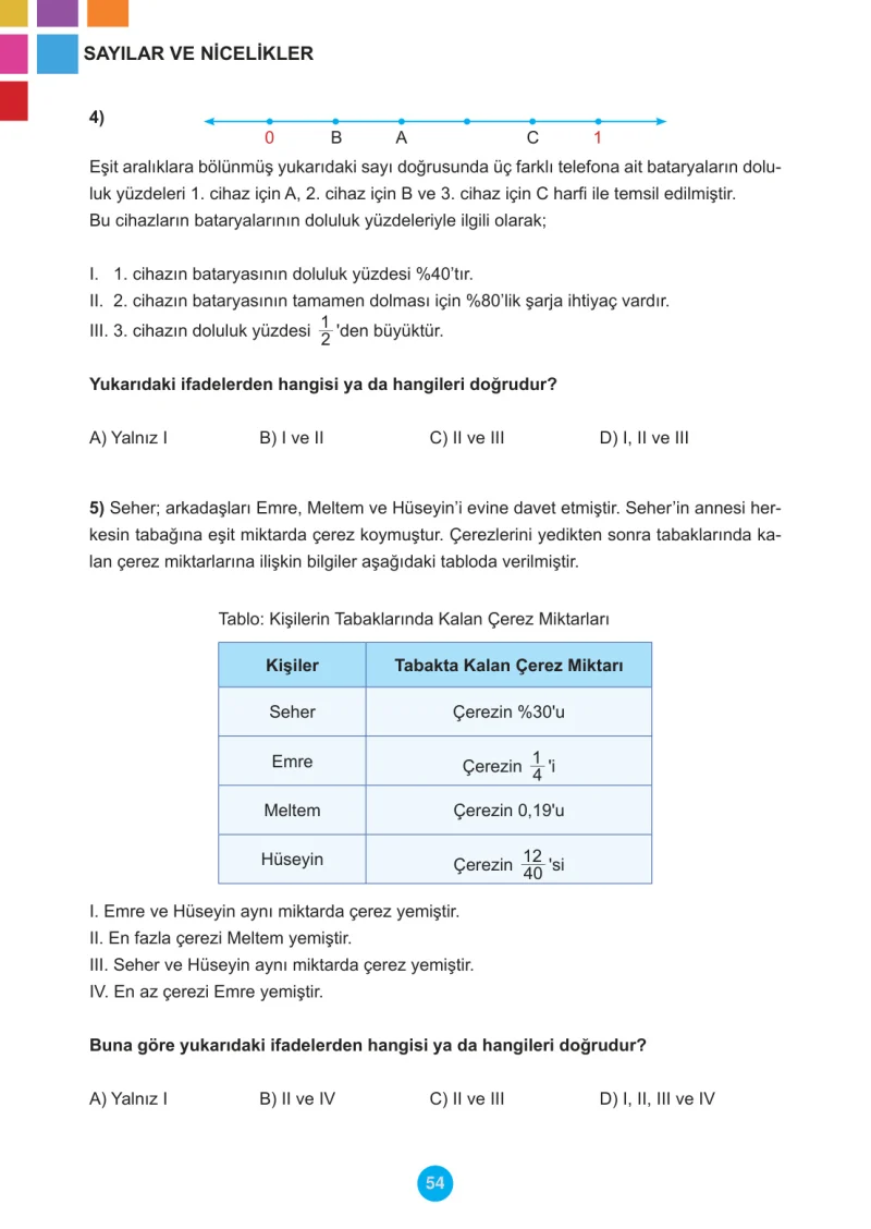 5. Sınıf Matematik Ders Kitabı Cevapları Meb Yayınları 2.Kitap Sayfa 54