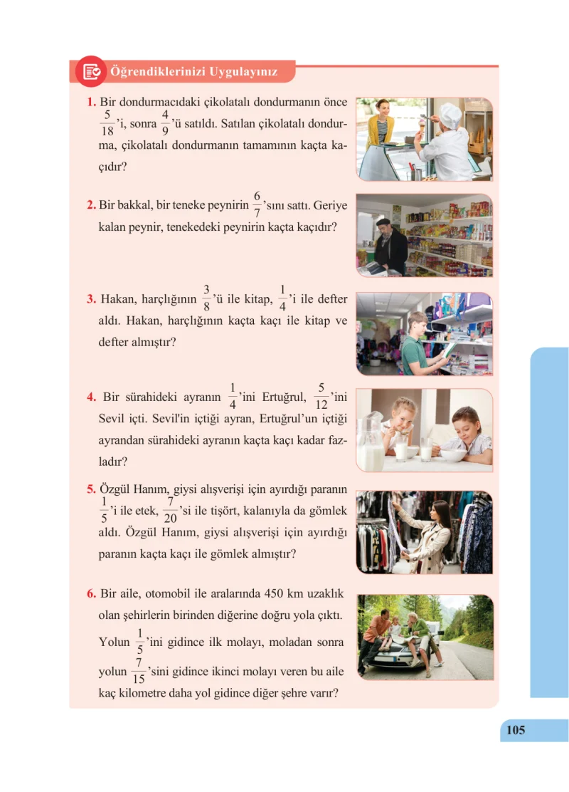 5. Sınıf Matematik Ders Kitabı Cevapları Özgün Yayınları Sayfa 105