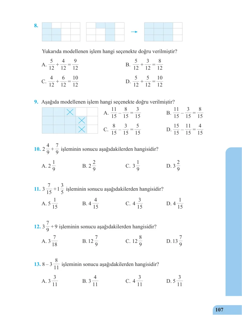 5. Sınıf Matematik Ders Kitabı Cevapları Özgün Yayınları Sayfa 107
