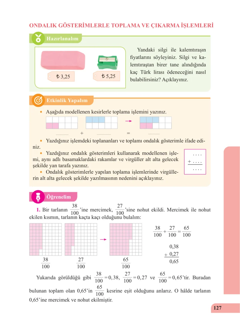 5. Sınıf Matematik Ders Kitabı Cevapları Özgün Yayınları Sayfa 127