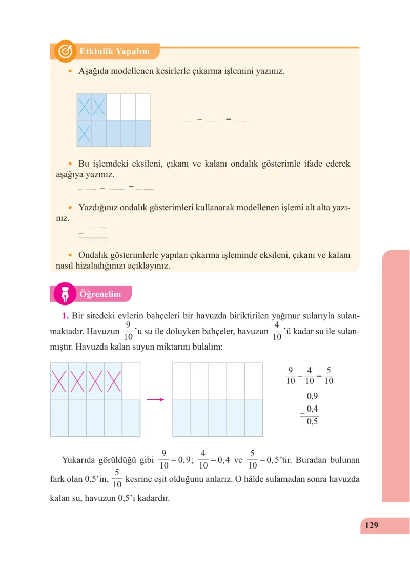 5. Sınıf Matematik Ders Kitabı Cevapları Özgün Yayınları Sayfa 129