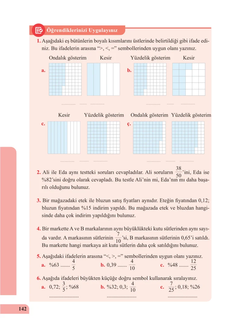 5. Sınıf Matematik Ders Kitabı Cevapları Özgün Yayınları Sayfa 142
