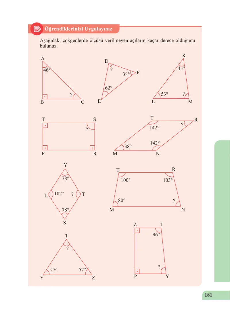 5. Sınıf Matematik Ders Kitabı Cevapları Özgün Yayınları Sayfa 181