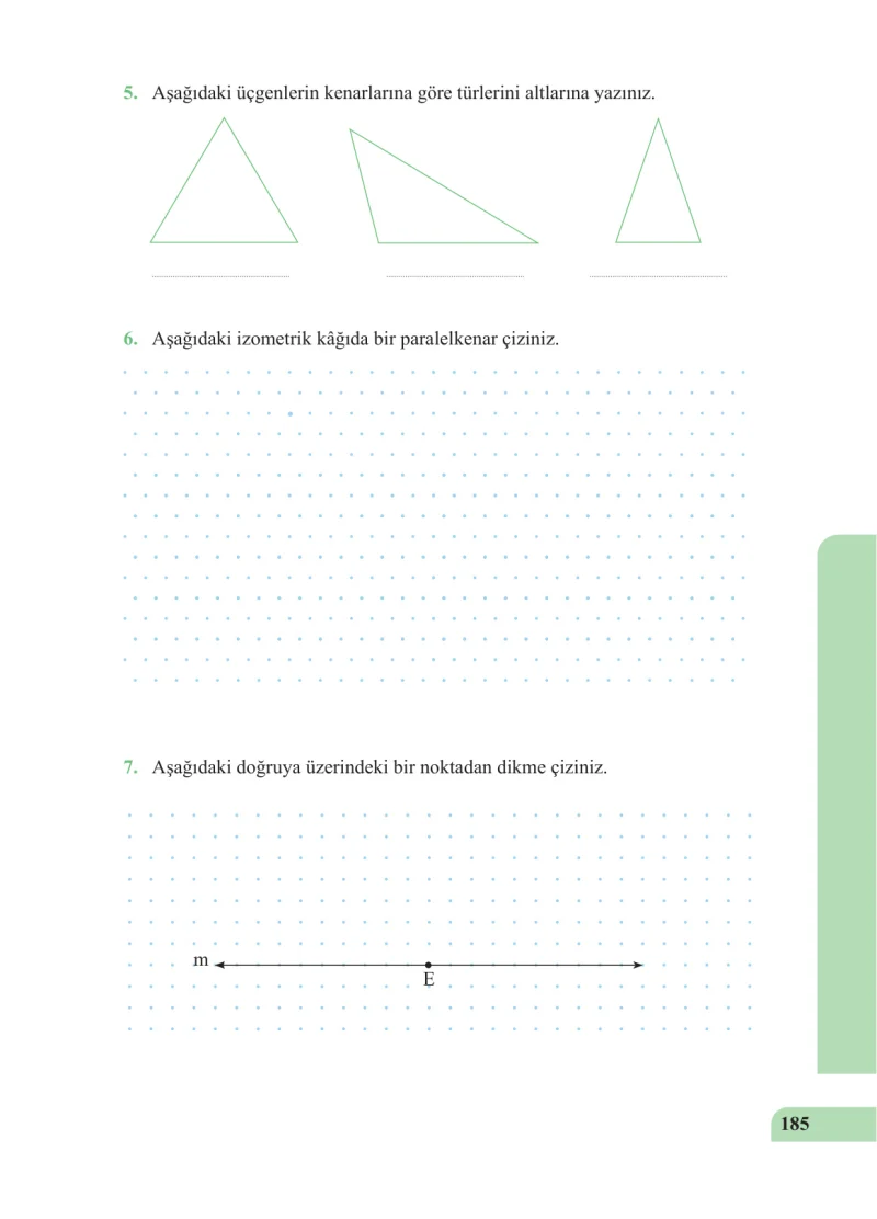 5. Sınıf Matematik Ders Kitabı Cevapları Özgün Yayınları Sayfa 185