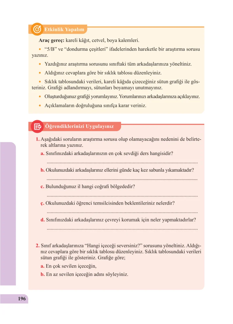 5. Sınıf Matematik Ders Kitabı Cevapları Özgün Yayınları Sayfa 196