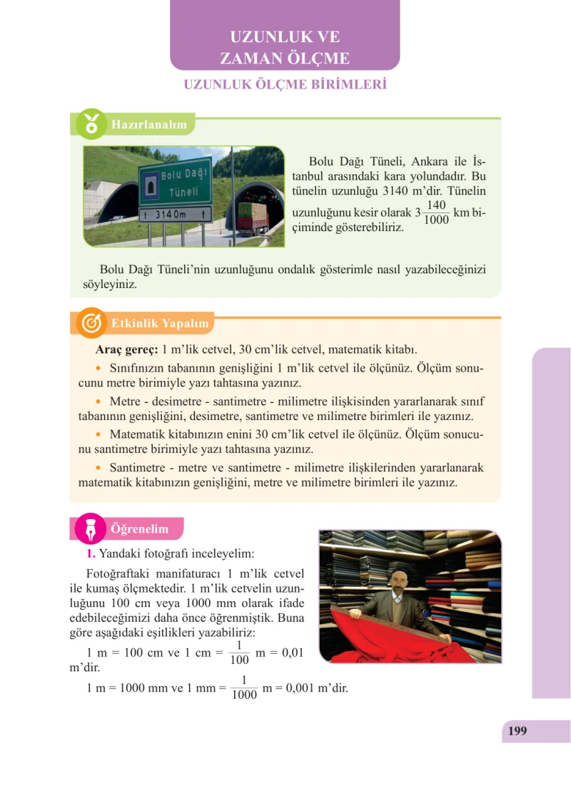 5. Sınıf Matematik Ders Kitabı Cevapları Özgün Yayınları Sayfa 199