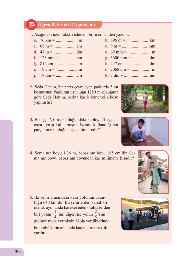 5. Sınıf Matematik Ders Kitabı Cevapları Özgün Yayınları Sayfa 204