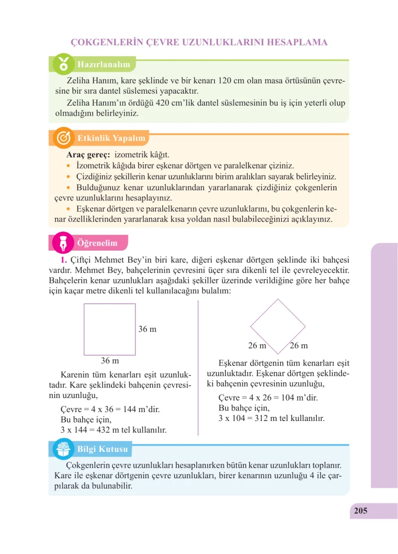5. Sınıf Matematik Ders Kitabı Cevapları Özgün Yayınları Sayfa 205