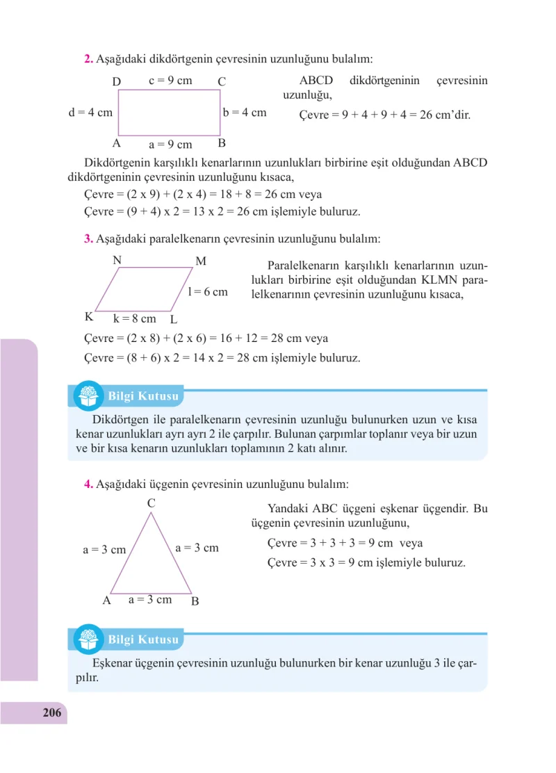 5. Sınıf Matematik Ders Kitabı Cevapları Özgün Yayınları Sayfa 206
