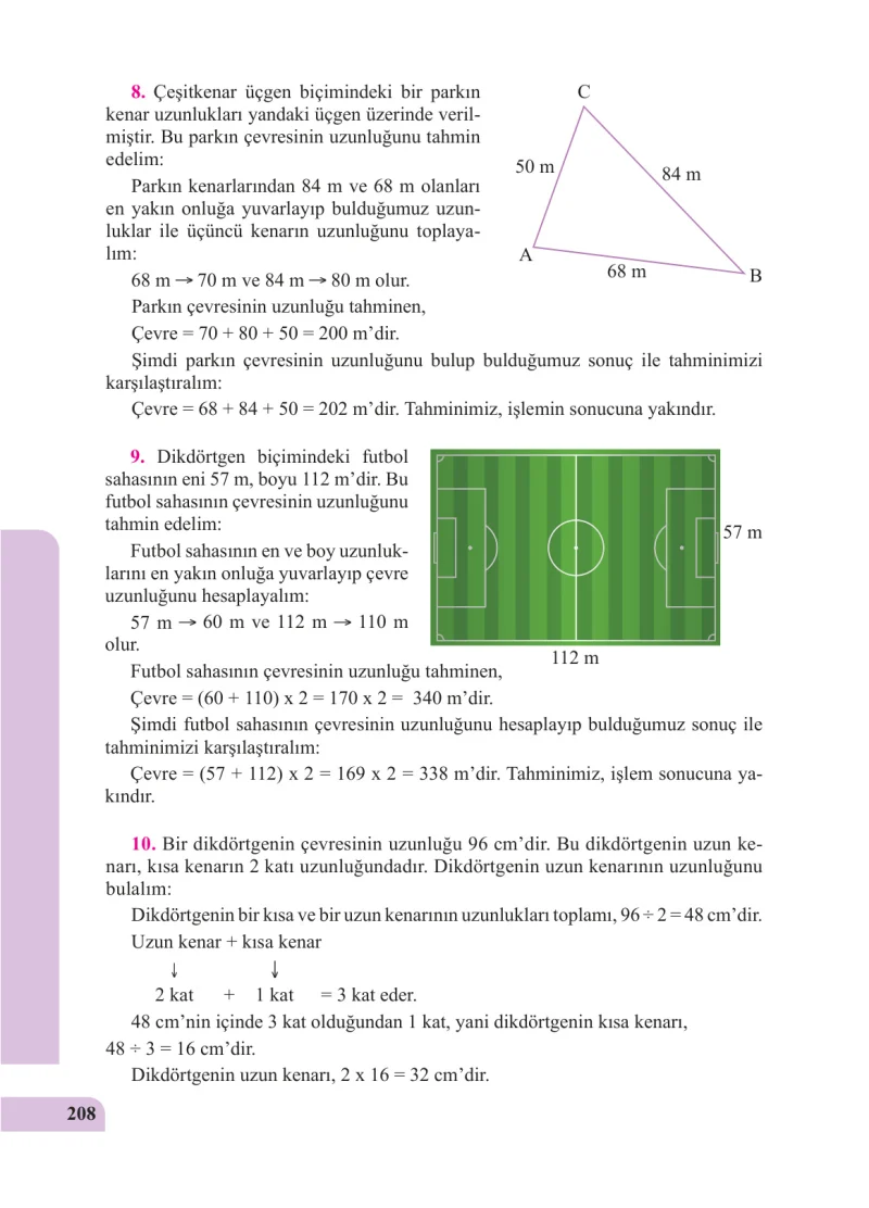 5. Sınıf Matematik Ders Kitabı Cevapları Özgün Yayınları Sayfa 208