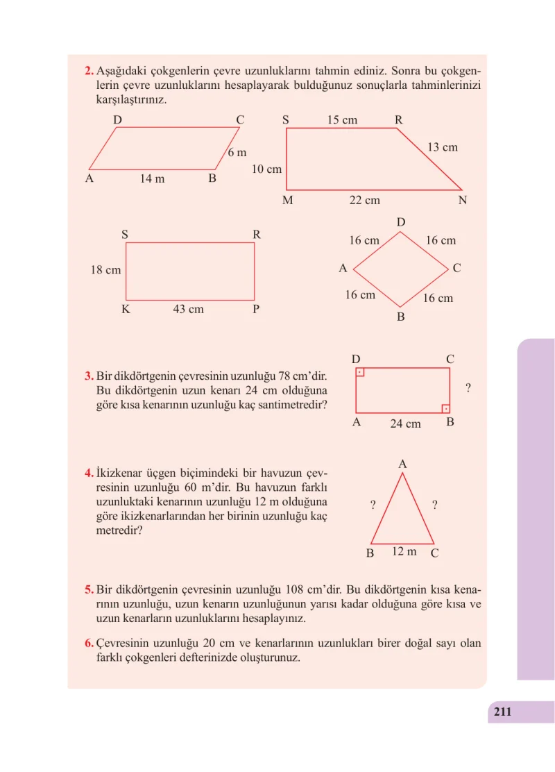 5. Sınıf Matematik Ders Kitabı Cevapları Özgün Yayınları Sayfa 211